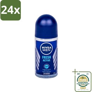 Nivea - Fresh Active Roll-On - Antiperspirant - 48 Uur Lang Werkend - 50 ml - Voordeelverpakking - 24 stuks - Deodorant roller - 48 uur bescherming