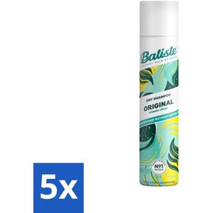 Batiste - Original - Droogshampoo - Klassieke Frisse Geur - Geeft Volume en Textuur - 200ml - Bulkverpakking - 5 stuks