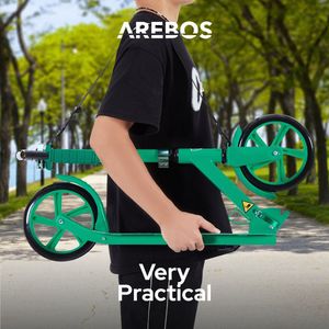AREBOS kick scooter stadsstep kinderstep volwassen scooter groen