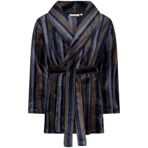 Pastunette - Badjas - Adventure - Kort - Fleece - Blauw Gestreept - Maat 3XL