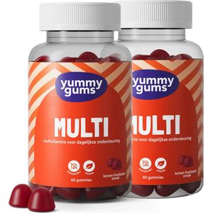 Yummygums • 2x Multivitamine gummies • Suikervrij • Multivitaminen met vitamine D • 2x 60 gummies