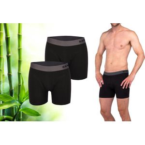 Bamboe Boxershort Heren - Bamboe - 2 Stuks - Zwart/Grijs - XL - Ondergoed Heren - Heren Ondergoed - Boxer - Bamboe Boxershorts Voor Mannen