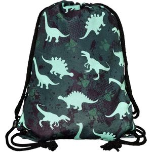 Gymtas - schooltas - reistas - sporttas - zwemtas - kinderrugzak - dino - dinosaurus - 40x32cm - machinewasbaar - reizen - vakantie