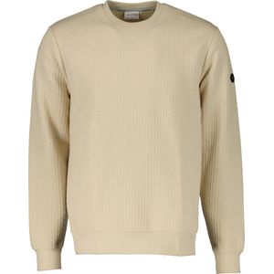 No Excess Mannen Jacquard Ronde Hals Trui Donker Beige XXXL