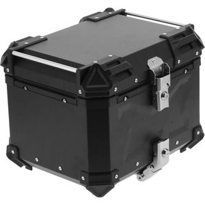 45L Aluminium Motorfiets Kofferbak – Motor Bagagebak - Motor Topkoffer - Waterdichte Bagagekoffer met Snelsluiting en Schokabsorptie – Zwart