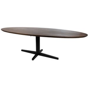 Eettafel Scorpio ovaal zwarte poot Mangohout 220x100 cm - walnoot