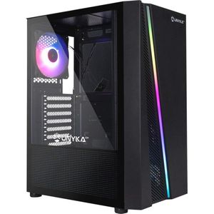 Gaming PC-behuizing met ARGB-functionality en zijwand van gehard glas
