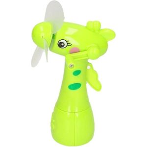 Groene waterspray ventilator giraffe 15 cm voor kinderen - Zomer ventilator met waterverstuiver voor extra verkoeling