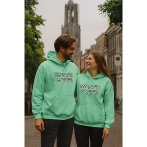 Hoodie met Coördinaten van Utrecht – mintgroen / S – Unisex Stadsdesign Sweater