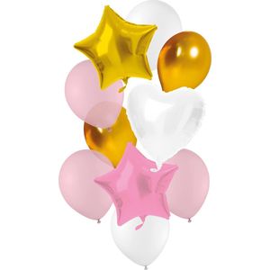 Ballonnen Set Roze/Goud
