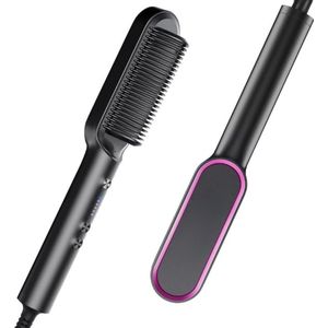 WNHB® Stijltang borstel – Snel opwarmende haarborstel met 5 temperatuurstanden – Anti-verbrandingsfunctie – Voor professioneel en thuisgebruik