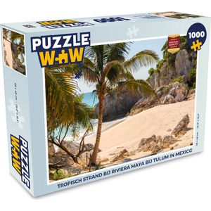 Puzzel Tropisch strand bij Riviera Maya bij Tulum in Mexico - Legpuzzel - Puzzel 1000 stukjes volwassenen