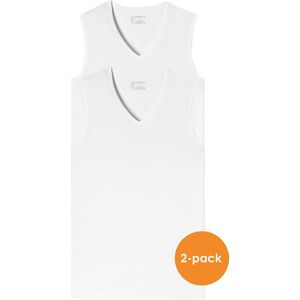 SCHIESSER 95/5 Organic Tank Top (2-pack) - V-hals - wit -  Maat: XXL