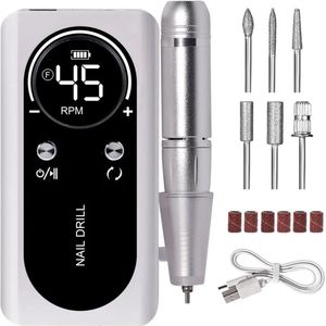 Elektrische nagelset - Nagelvijl - Nagelvrees - Incl. Bitjes - Manicure - Elektrisch - Volledige set - Voor pedicure - Wit