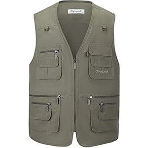 Multifunctionele Lichtgewicht Zomervest voor Heren - Ademend en Sneldrogend Gilet met Meerdere Zakken