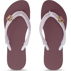 Uzurii - Pink Macrame Switch - Teenslippers - Oker - Luxe