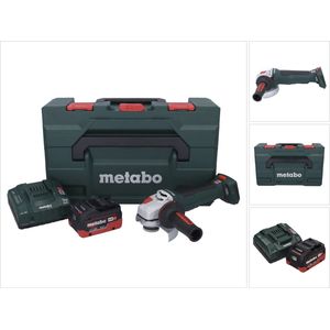 Metabo WPB 18 LT BL 11-125 Quick accu haakse slijper 18 V 125 mm borstelloos + 1x accu 8.0 Ah + lader + metaBOX