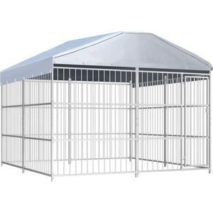 vidaXL - Hondenkennel - voor - buiten - met - dak - 300x300x200 - cm