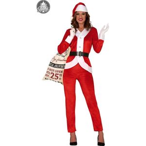 Guirma - Kerst & Oud & Nieuw Kostuum - Keurige Kerstvrouw Koude Winters Kostuum - Rood - Maat 42-44 - Kerst - Verkleedkleding