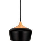 Pauleen Pure Delight Hanglamp - E27 - 40W - Ø30cm - Zwart/Houtlook