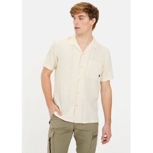 camel active - Korte Mouwen Overhemd - Beige - Met Borstzak