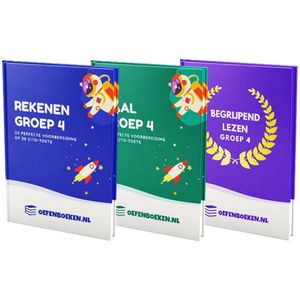Groep 4 Taal, Rekenen en Begrijpend Lezen - Gegarandeerd betere schoolresultaten - Verhaaltjessomen - Redactiesommen - Spelling - Woordenschat - Begrijpend Lezen - Oefenboeken.nl