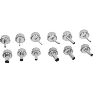 12 Stuks Heteluchtmondstuk Roestvrij Staal - Universele Warmte-luchtmondstukken Kits .