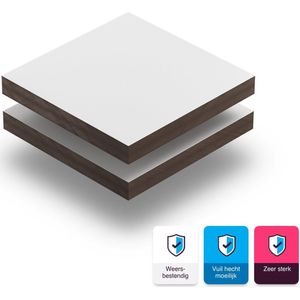 HPL wit glad 12 MM RAL 9016 - 200x100cm