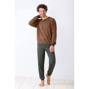 Rood-bruin heren pyjama van Hajo - Bruin - Maat - 50