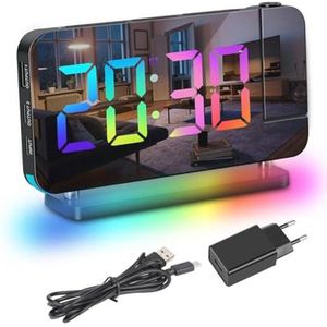 Projectiewekker met Draaibare Projector en RGB-Nachtlampje