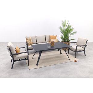 GI Sergio stoel-bank loungeset - Carbon black / Desert - 4-delig