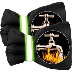 2-Pack Winter Buiten Antivries Kraan Hoezen met Reflecterende Strips, Dikke Antivries Waterdichte Buiten Kraanbeschermers, Herbruikbaar Isolatiemateriaal, Geïsoleerde Antivries Kraanbeschermers