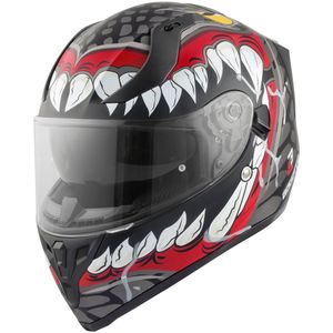 Bogotto V128 Naga Mat Zwart Rood Integraalhelm - Maat XL - Helm