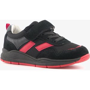 TwoDay leren jongens sneakers met rode details - Zwart - Maat 25