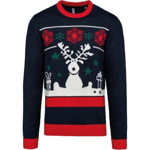 Unisex kersttrui met rendier motief maat XL