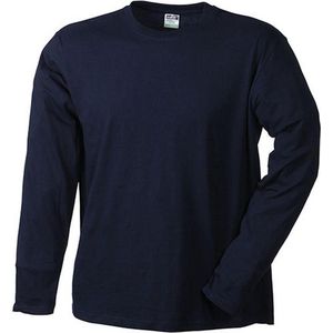 James and Nicholson - Heren Medium Lange Mouwen T-Shirt (Navy)