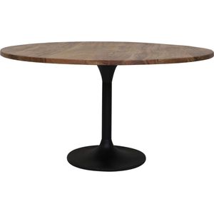 Light & Living Eettafel Biboca - Hout/Zwart - Ø140cm - Modern,Retro