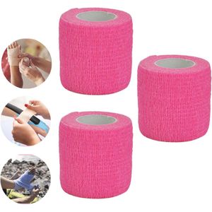 Zelfklevend verband - Roze - 3 STUKS - Elastisch - Bandagetape - Sporttape - Verband voor pols, elleboog, enkel en nog veel meer - Anti blaar - Anti slip