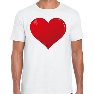 Hart t-shirt wit voor heren - hart voor de zorg - cadeau shirts M