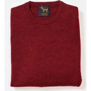 Osborne Knitwear Trui met ronde hals - Sweater heren in Lamswol - Pullover Heren - Pomegranate - S