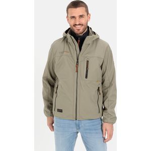 camel active Softshell jack van gerecycled polyester - Maat menswear-68 - Groen