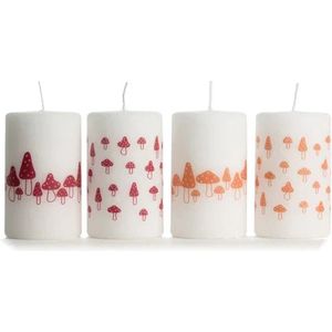 Rustik Lys - Stompkaarsen 'Mushroom' (Set van 4)