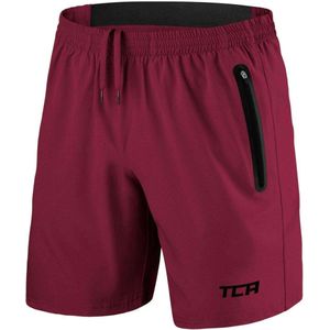 TCA - Elite Tech - Hardloopshorts - Rood - Lichtgewicht - Met Ritszakken
