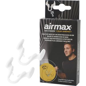 2 verpakkingen Airmax neusspreider Sport, haalt het beste uit uw sportprestaties en om vrijer te ademen door de neus, Small (S) 2 stuks.