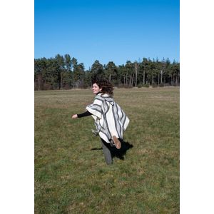 Poncho Elena 100% Wool Grey