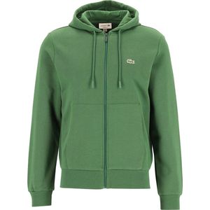 Lacoste heren hoodie sweatsvest - met rits - groen - Maat: L