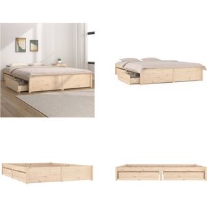 vidaXL Bedframe met lades 140x200 cm - Bedframe - Bedframes - Tweepersoonsbed - Bed