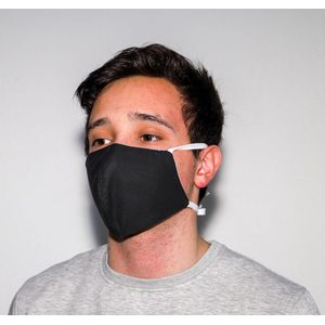 Mondkapje van katoen - wasbaar en herbruikbaar 3-laags gezichtsmasker - zwart