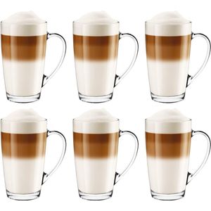 Theeglazenset – premium kwaliteit – luxe glazen koffie 6X 400ml