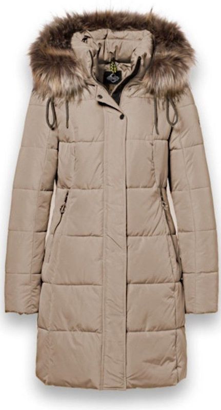 District - CHATEL - Damesjas - Dark Sand - Mid-length met Afneembare Capuchon